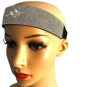 Rhinestone Headband Wide Band Wig bands Yoga Sports Stretch Elastic Hair Band